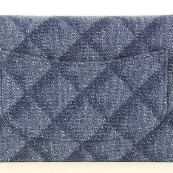 Chanel Shadow Quilted Denim Wallet on Chain WOC Gold HW 2CJ1110 - Picture 7 of 12